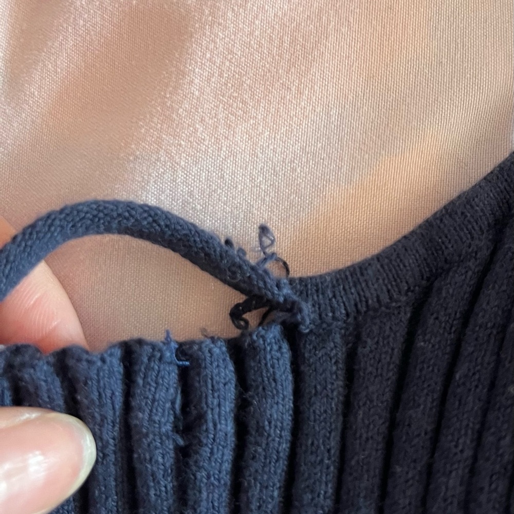 525 Navy Ribbed Tank Top - Picture 5 of 5